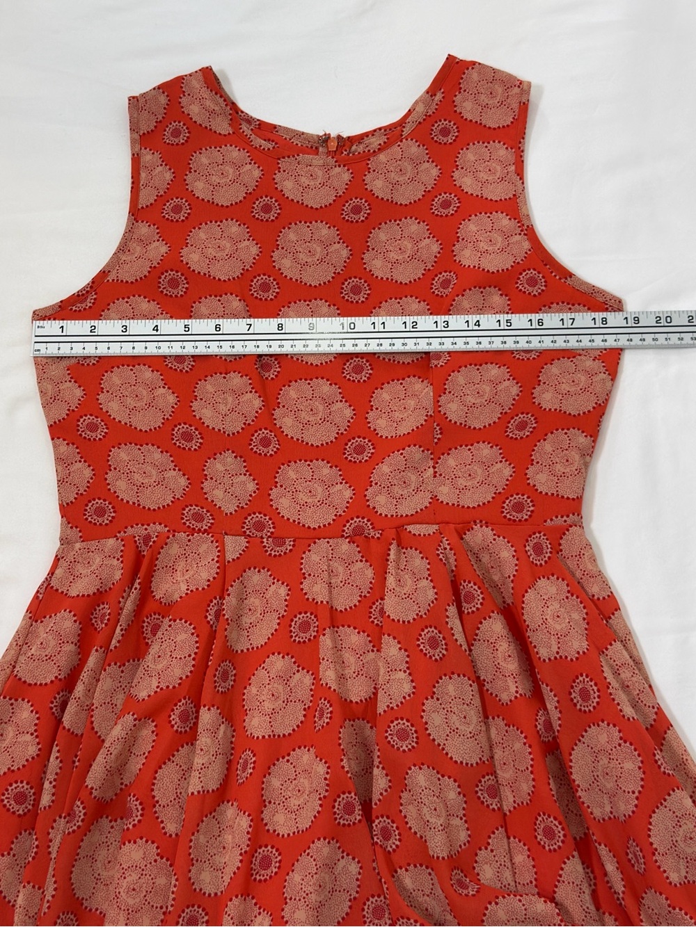 Maison Jules Orange Sleeveless Floral A-Line Dress - Perfect Fall Dress - Picture 6 of 10